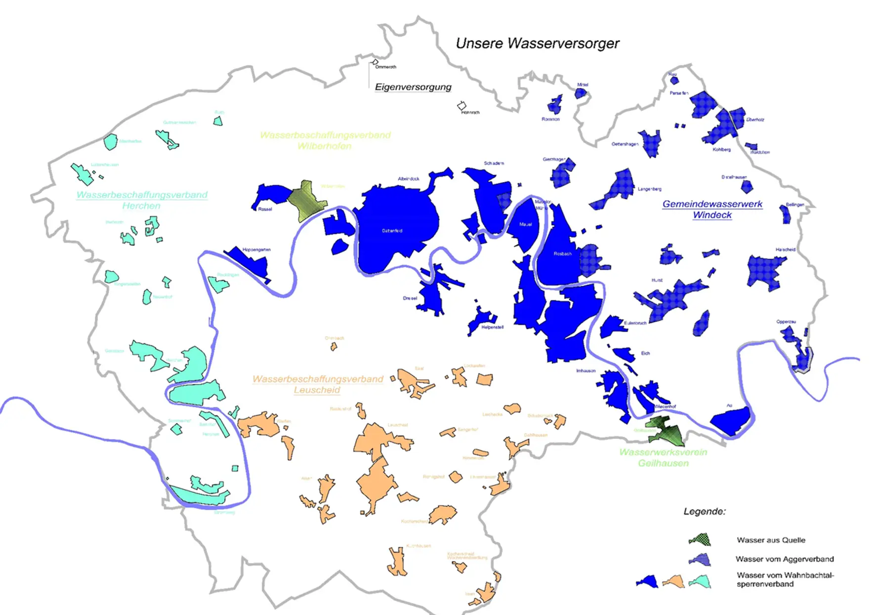 Gesamtplan der Wasserversorger und Wasserlieferanten